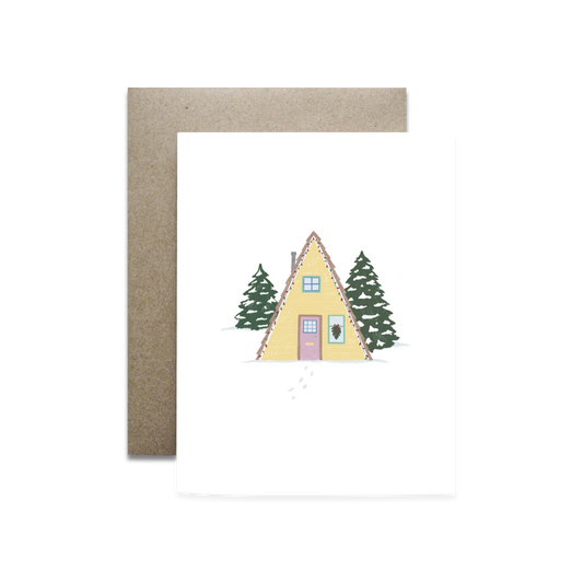 Yellow Alpine Cabin Card