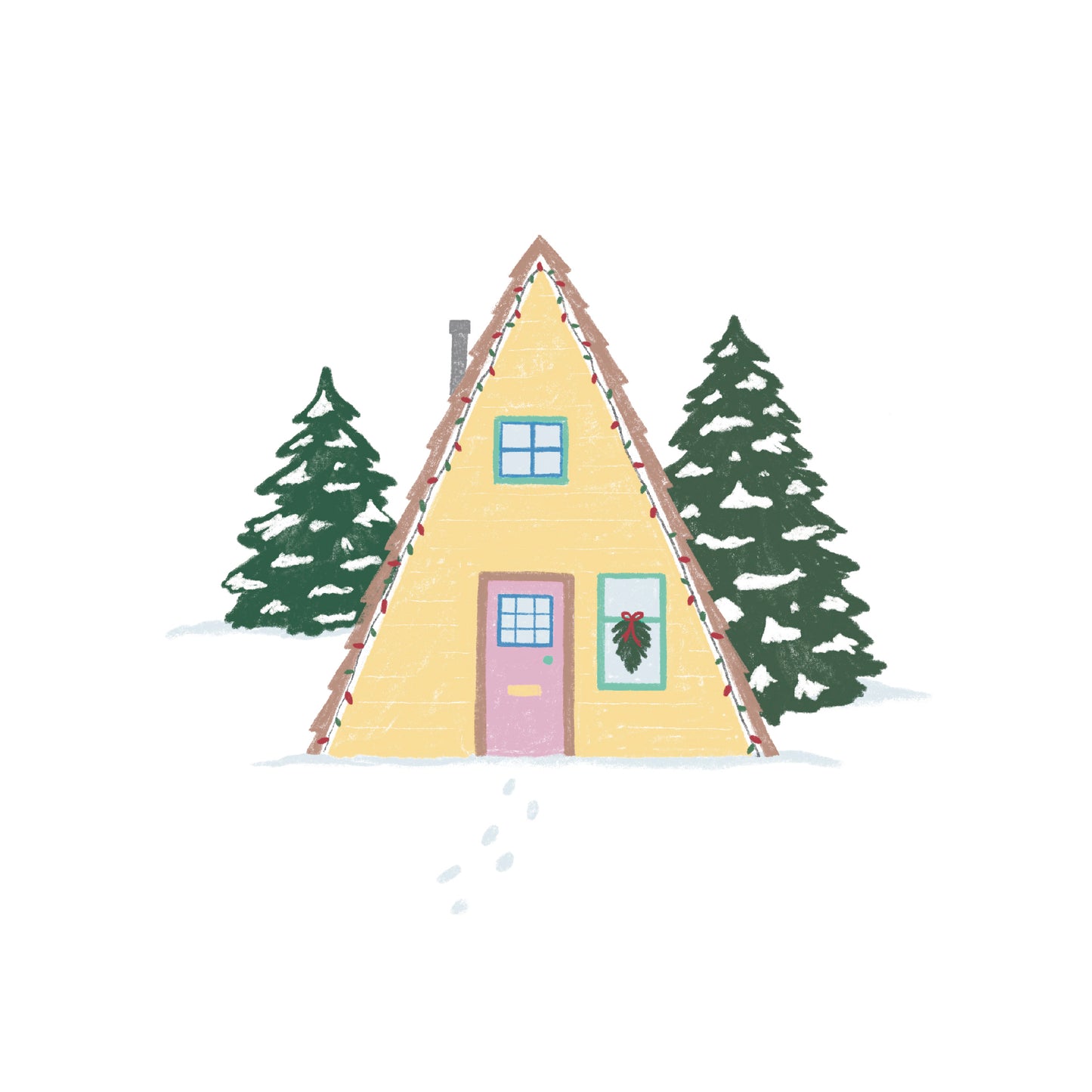 Yellow Alpine Cabin Card